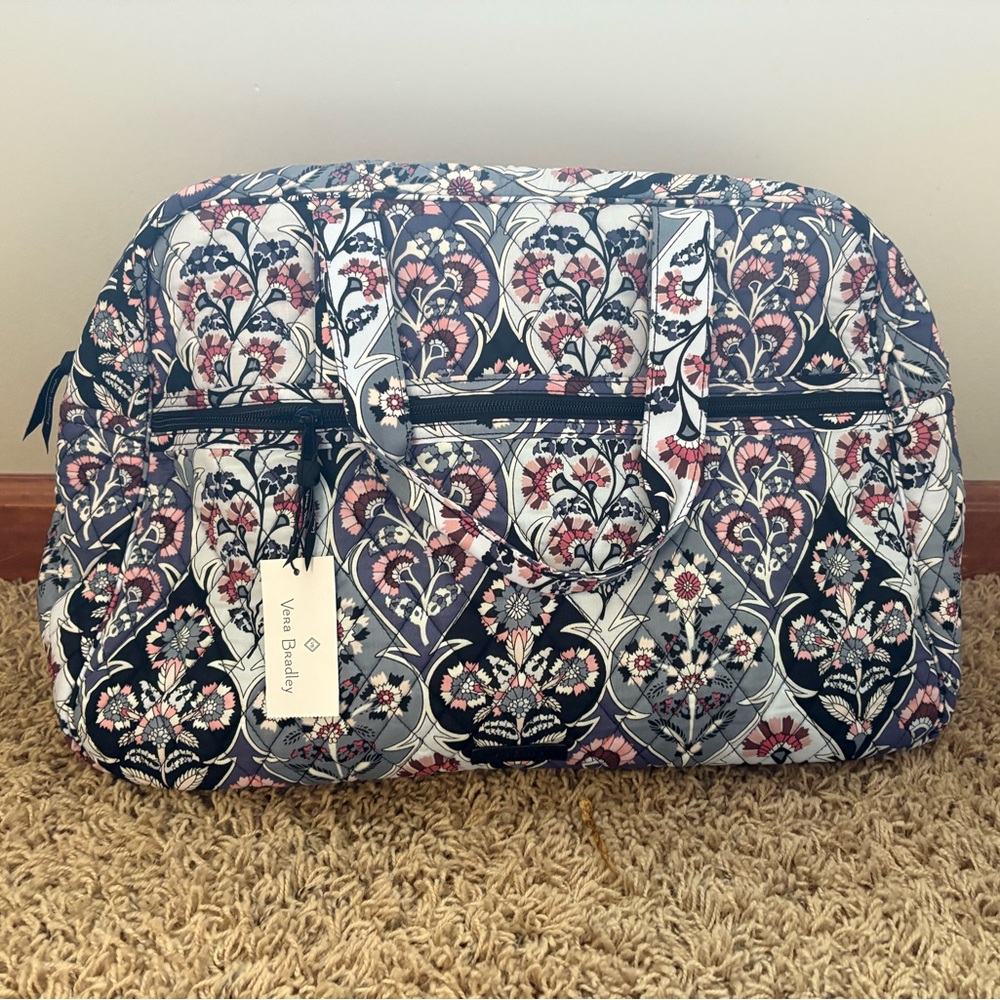 Vera Bradley Navy and Pink Quilted Bag